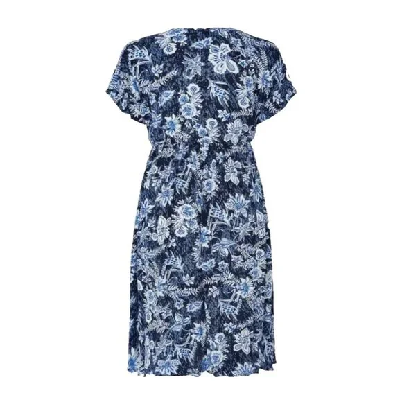 New Torrid Womens One Size 1 / 2 (14-20) Blue Floral Cinc Waist Tie Kimono $69 - Picture 3 of 16